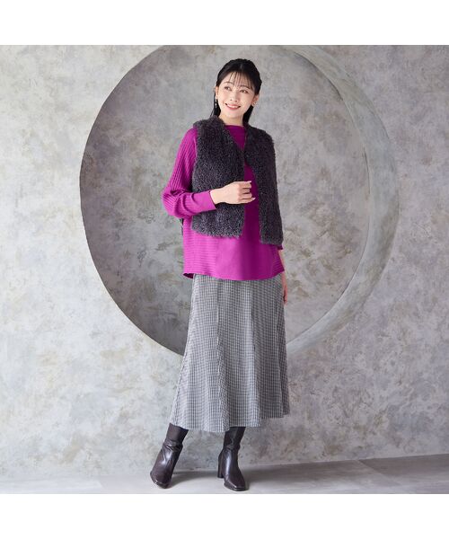 missel / ミゼール ミニ・ひざ丈スカート | 【セットアップ可・3L/4Lサイズあり】千鳥柄スカート | 詳細13