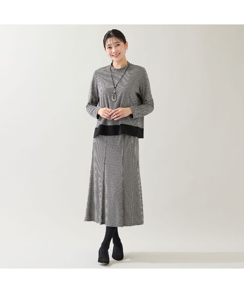 missel / ミゼール ミニ・ひざ丈スカート | 【セットアップ可・3L/4Lサイズあり】千鳥柄スカート | 詳細8