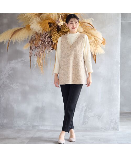 missel / ミゼール その他パンツ | 【保温性・洗える・3L/4Lサイズあり】ピンタックストレートパンツ | 詳細16