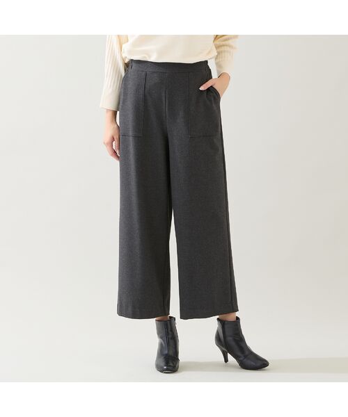 missel / ミゼール ショート・ハーフ・半端丈パンツ | 【あったか素材・洗える・3L/4Lサイズあり】両面起毛セミワイドパンツ | 詳細1