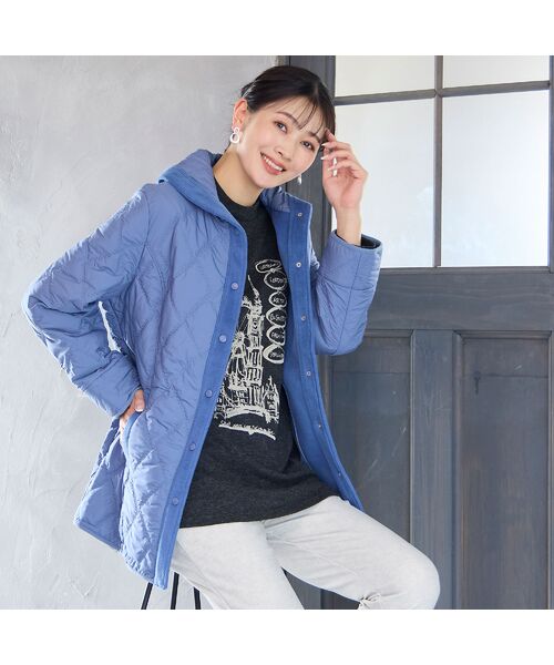 missel/ミゼール 【3L/4Lサイズあり】キルティングコート ブルー 3L missel/ミゼール 【3L/4Lサイズあり】キルティングコート ブルー 3L