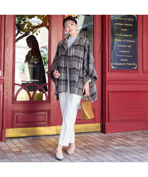 missel / ミゼール その他アウター | 【WEB限定カラーあり】スライバーチェック　ケープジャケット | 詳細3