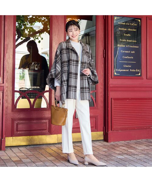 missel / ミゼール その他アウター | 【WEB限定カラーあり】スライバーチェック　ケープジャケット | 詳細4