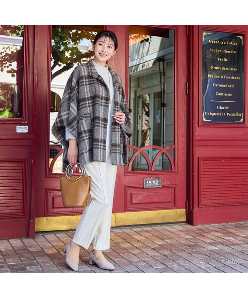 missel / ミゼール その他アウター | 【WEB限定カラーあり】スライバーチェック　ケープジャケット | 詳細5