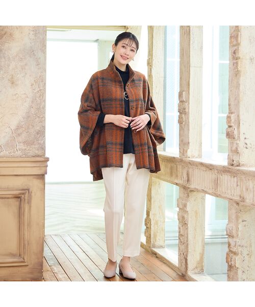 missel / ミゼール その他アウター | 【WEB限定カラーあり】スライバーチェック　ケープジャケット | 詳細7