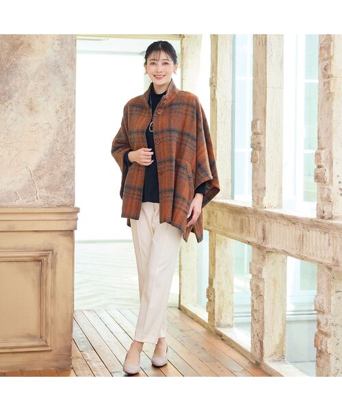 missel / ミゼール その他アウター | 【WEB限定カラーあり】スライバーチェック　ケープジャケット | 詳細8