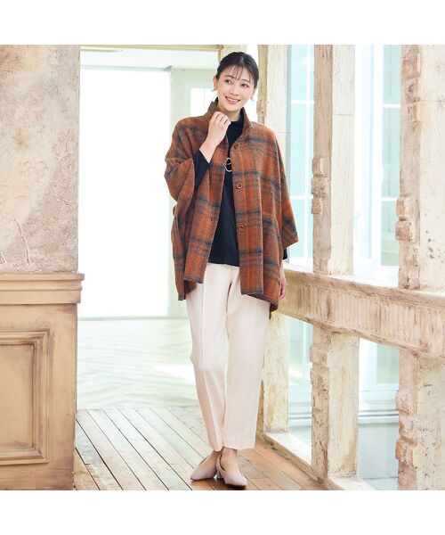 missel / ミゼール その他アウター | 【WEB限定カラーあり】スライバーチェック　ケープジャケット | 詳細9