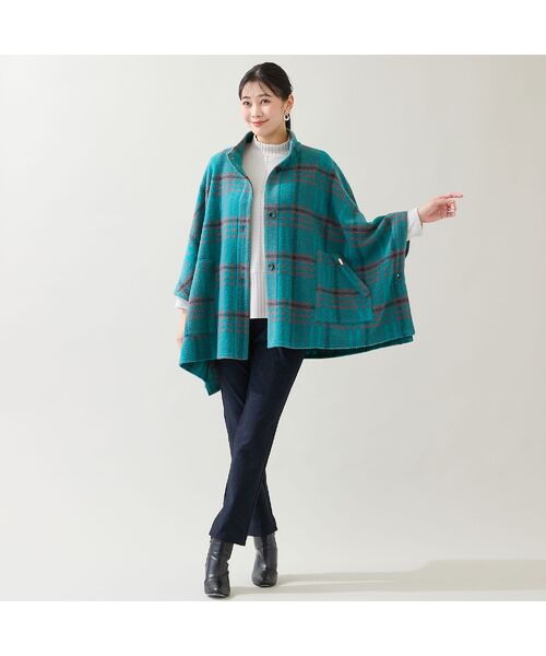 missel / ミゼール その他アウター | 【WEB限定カラーあり】スライバーチェック　ケープジャケット | 詳細15