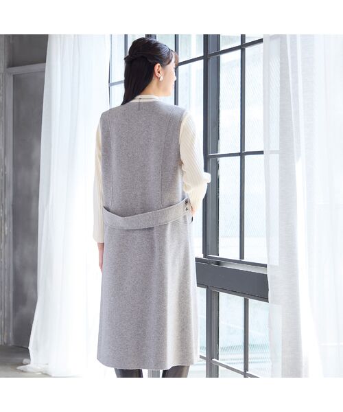 missel / ミゼール ミニ丈・ひざ丈ワンピース | 【2WAY・3L/4Lサイズあり】Aラインジャンパースカート(グレー) | 詳細2