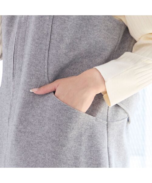 missel / ミゼール ミニ丈・ひざ丈ワンピース | 【2WAY・3L/4Lサイズあり】Aラインジャンパースカート(グレー) | 詳細5