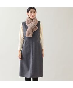 missel / ミゼール ミニ丈・ひざ丈ワンピース | 【2WAY・3L/4Lサイズあり】Aラインジャンパースカート（チャコール）