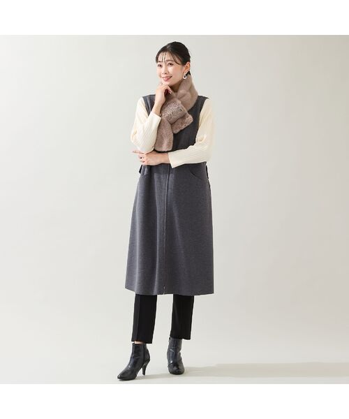 missel / ミゼール ミニ丈・ひざ丈ワンピース | 【2WAY・3L/4Lサイズあり】Aラインジャンパースカート(チャコール) | 詳細12
