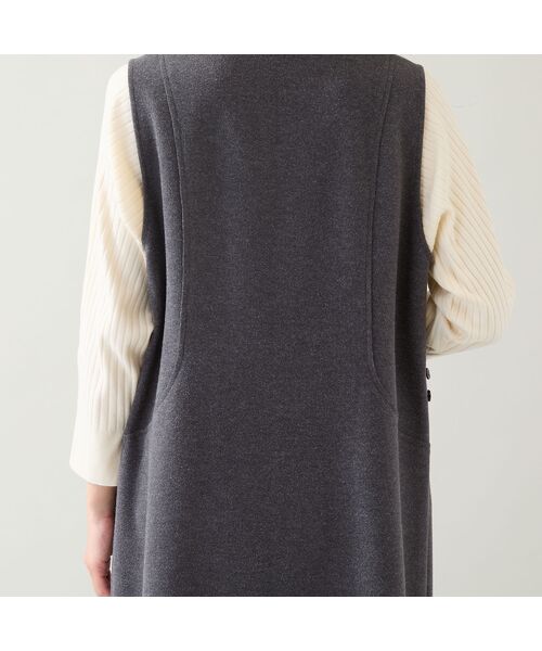 missel / ミゼール ミニ丈・ひざ丈ワンピース | 【2WAY・3L/4Lサイズあり】Aラインジャンパースカート(チャコール) | 詳細7