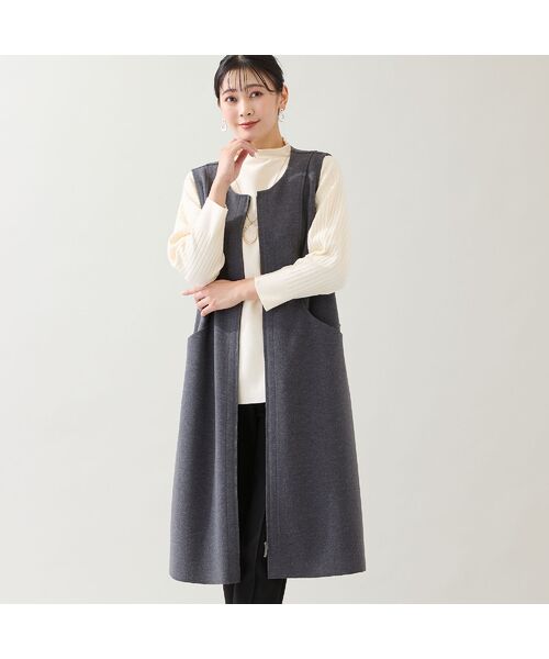 missel / ミゼール ミニ丈・ひざ丈ワンピース | 【2WAY・3L/4Lサイズあり】Aラインジャンパースカート(チャコール) | 詳細8