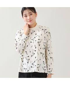 missel / ミゼール カットソー | 【日本製・3L/4Lサイズあり】花柄フロッキーカットソー