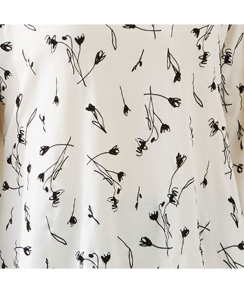 missel / ミゼール カットソー | 【日本製・3L/4Lサイズあり】花柄フロッキーカットソー | 詳細2