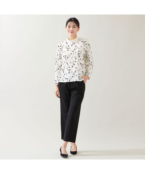 missel / ミゼール カットソー | 【日本製・3L/4Lサイズあり】花柄フロッキーカットソー | 詳細4