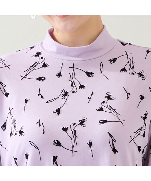 missel / ミゼール カットソー | 【日本製・3L/4Lサイズあり】花柄フロッキーカットソー | 詳細9