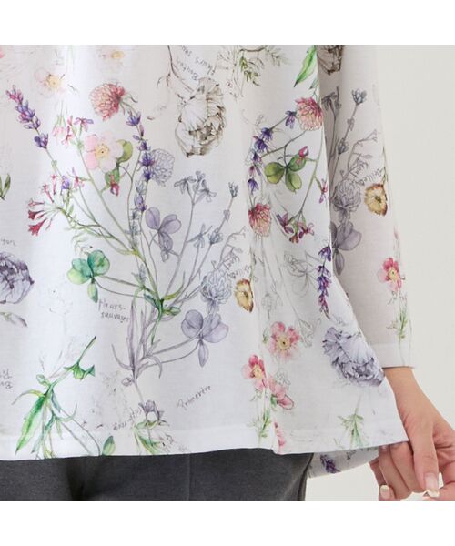 missel / ミゼール カットソー | 【洗える・日本製・3L/4Lサイズあり】ボタニカル柄カットソー | 詳細4