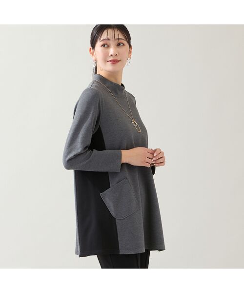 missel / ミゼール カットソー | 【保温性・洗える・3L/4Lサイズあり】バイカラーチュニック | 詳細2