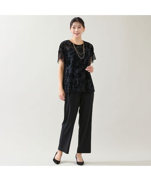 missel / ミゼール カットソー | 【洗える・日本製・3L/4Lサイズあり】花柄チュールプルオーバー | 詳細6