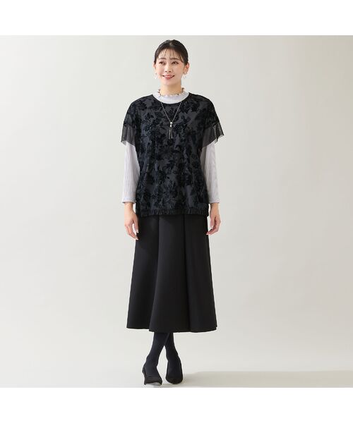 missel / ミゼール カットソー | 【洗える・日本製・3L/4Lサイズあり】花柄チュールプルオーバー | 詳細9