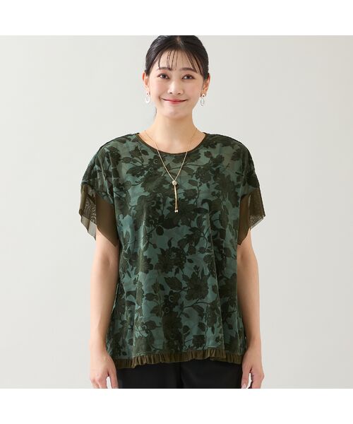 missel / ミゼール カットソー | 【洗える・日本製・3L/4Lサイズあり】花柄チュールプルオーバー | 詳細11