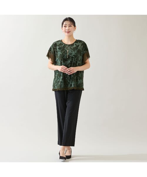 missel / ミゼール カットソー | 【洗える・日本製・3L/4Lサイズあり】花柄チュールプルオーバー | 詳細15