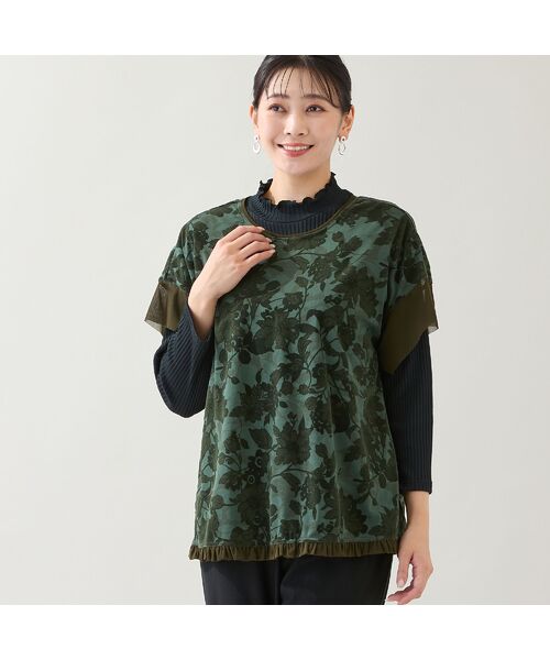 missel / ミゼール カットソー | 【洗える・日本製・3L/4Lサイズあり】花柄チュールプルオーバー | 詳細16