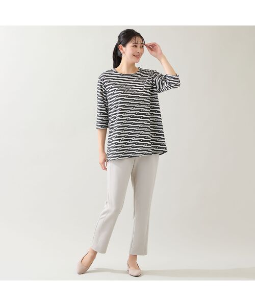 missel / ミゼール カットソー | 【洗える・日本製・3L/4Lサイズあり】タックボーダーカットソー | 詳細3