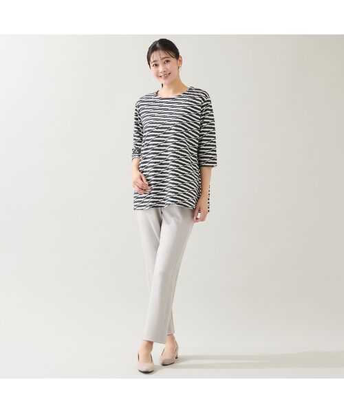 missel / ミゼール カットソー | 【洗える・日本製・3L/4Lサイズあり】タックボーダーカットソー | 詳細4