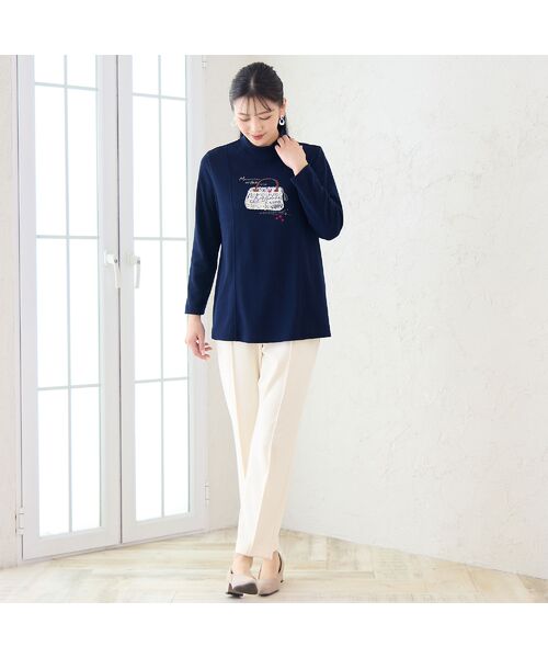 missel / ミゼール カットソー | 【あったか素材・洗える・日本製・3L/4Lサイズあり】Bag刺繍カットソー | 詳細3