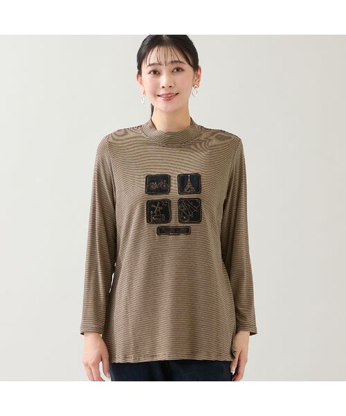 missel / ミゼール カットソー | 【洗える・吸湿発熱性・日本製・3L/4Lサイズあり】ボーダーカットソー | 詳細1