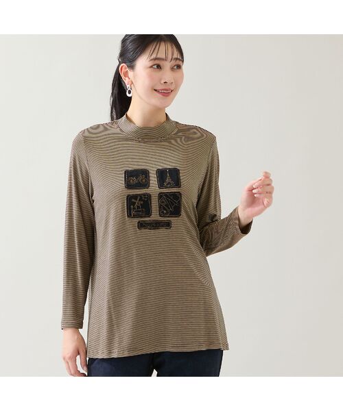 missel / ミゼール カットソー | 【洗える・吸湿発熱性・日本製・3L/4Lサイズあり】ボーダーカットソー | 詳細3