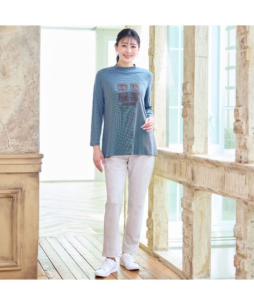 missel / ミゼール カットソー | 【洗える・吸湿発熱性・日本製・3L/4Lサイズあり】ボーダーカットソー | 詳細11