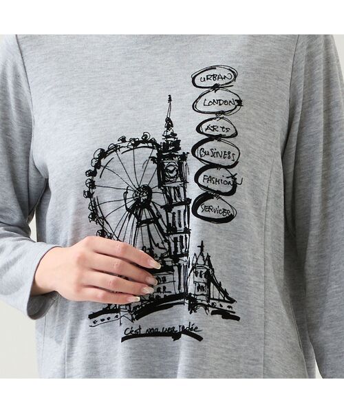 missel / ミゼール カットソー | 【洗える・日本製・3L/4Lサイズあり】時計塔柄カットソー | 詳細4