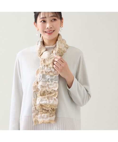 missel / ミゼール マフラー・ショール・スヌード・ストール | 【洗える・一部店舗・WEB限定・フランス製】シャーリングジャカードマフラー | 詳細2