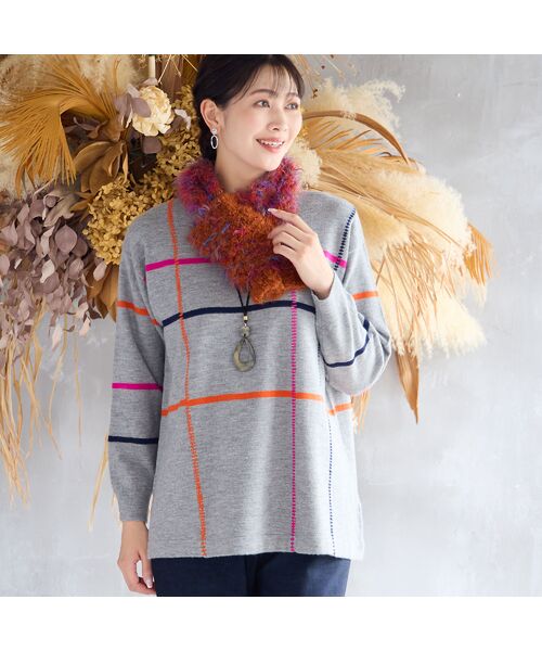 missel / ミゼール マフラー・ショール・スヌード・ストール | 【一部店舗・WEB限定・イタリア製・リバーシブル】カスリニットマフラー | 詳細1