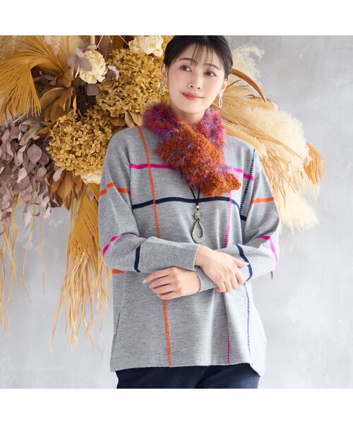 missel / ミゼール マフラー・ショール・スヌード・ストール | 【一部店舗・WEB限定・イタリア製・リバーシブル】カスリニットマフラー | 詳細2