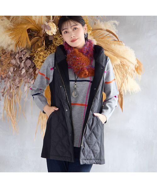 missel / ミゼール マフラー・ショール・スヌード・ストール | 【一部店舗・WEB限定・イタリア製・リバーシブル】カスリニットマフラー | 詳細3