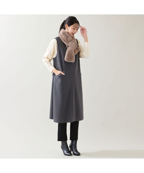 missel / ミゼール マフラー・ショール・スヌード・ストール | 【洗える・別注・大きいサイズ】刺繍入りフェイクファーマフラー | 詳細17