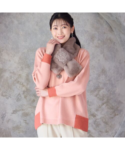 missel / ミゼール マフラー・ショール・スヌード・ストール | 【洗える・別注・大きいサイズ】刺繍入りフェイクファーマフラー | 詳細11