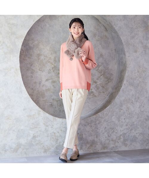 missel / ミゼール マフラー・ショール・スヌード・ストール | 【洗える・別注・大きいサイズ】刺繍入りフェイクファーマフラー | 詳細12