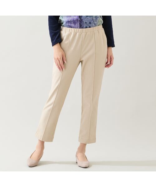 missel / ミゼール その他パンツ | 【快適保温素材・洗える・日本製・3L/4L】ピンタック入り美ラインパンツ | 詳細1