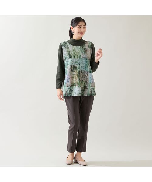 missel / ミゼール その他パンツ | 【快適保温素材・洗える・日本製・3L/4L】ピンタック入り美ラインパンツ | 詳細9