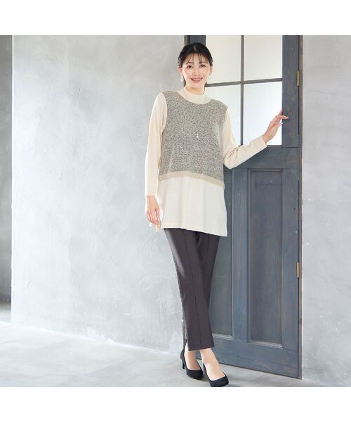 missel / ミゼール その他パンツ | 【快適保温素材・洗える・日本製・3L/4L】ピンタック入り美ラインパンツ | 詳細10