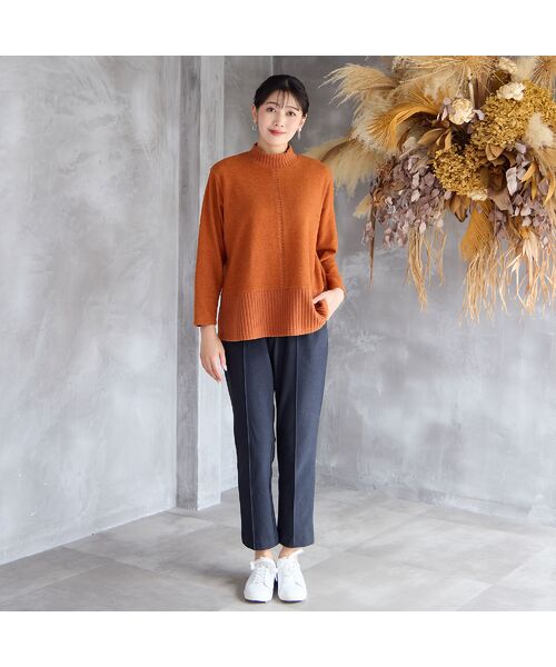 missel / ミゼール その他パンツ | 【快適保温素材・洗える・日本製・3L/4L】ピンタック入り美ラインパンツ | 詳細15