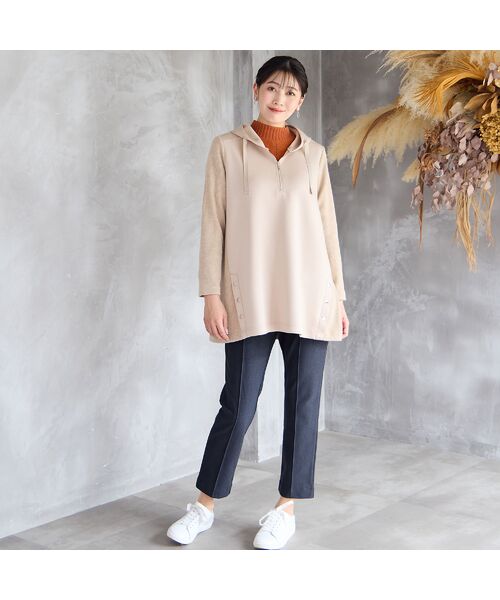 missel / ミゼール その他パンツ | 【快適保温素材・洗える・日本製・3L/4L】ピンタック入り美ラインパンツ | 詳細16