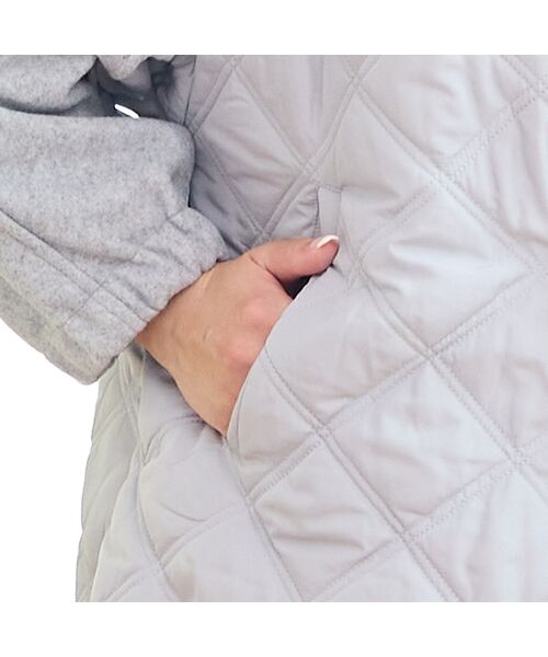 missel / ミゼール その他アウター | 【フード取り外し可】ジャージー×キルトのドルマンジャケット | 詳細3