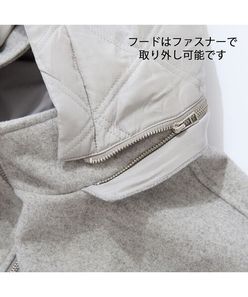 missel / ミゼール その他アウター | 【フード取り外し可】ジャージー×キルトのドルマンジャケット | 詳細8